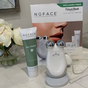 NuFace Skincare Device with Gel Primer - White and Silver